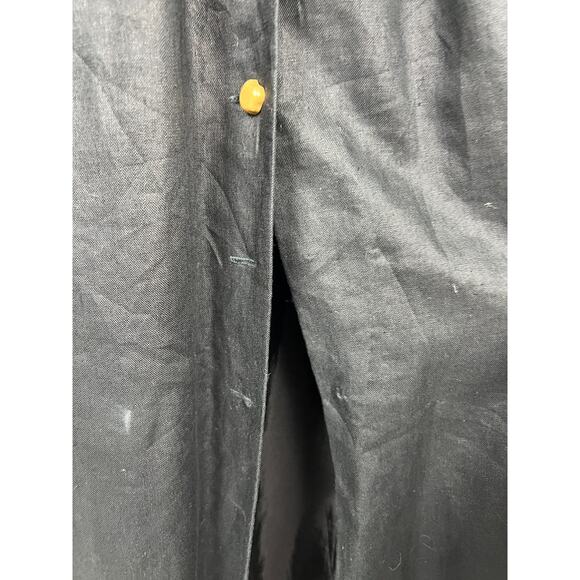 Vintage 80s Evan Picone Black Collard Linen Maxi Shirt Dress Size 4 Classic - Picture 4 of 8